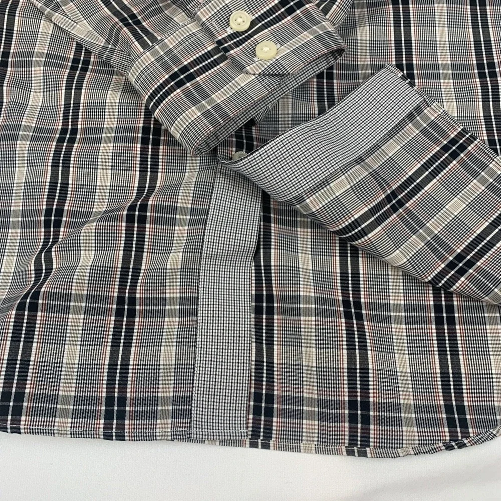 Banana Republic Plaid Dress Shirt 15-15.50 Slim Fit Non Iron 100% Cotton